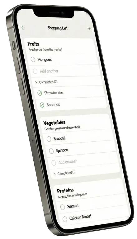 Lhistly Shopping List detail view